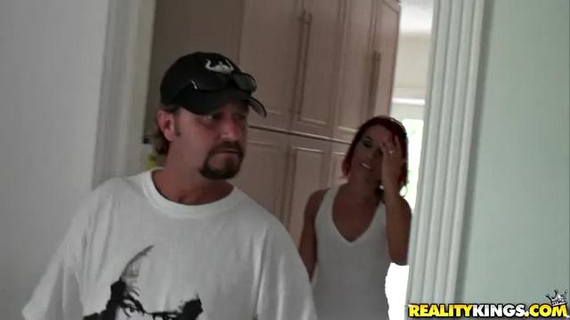 A bald red head with a pierced pussy get wild and dirty in the outdoors