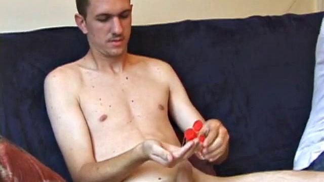 Two men jerk off side by side and watch each other