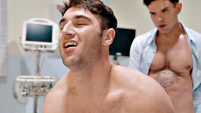 Tattooed gay doctor fucks patient in hospital