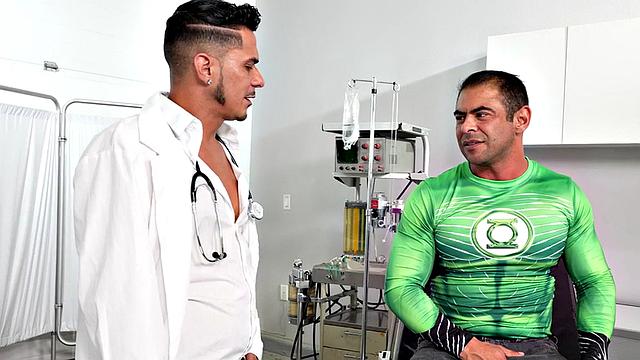 Crossdresser hunk fucks doctor ass in infirmary
