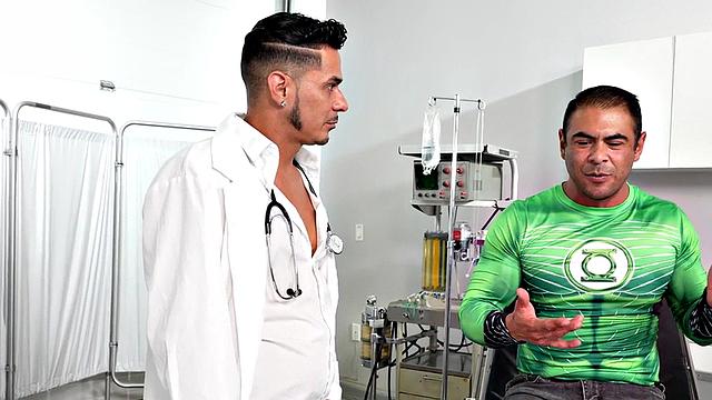 Crossdresser hunk fucks doctor ass in infirmary
