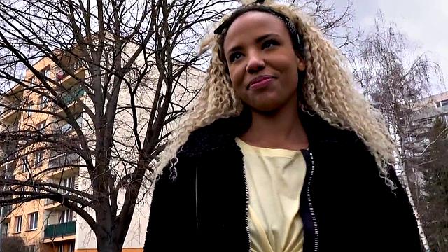 Picked up Ebony babe gets paid for pussy in POV