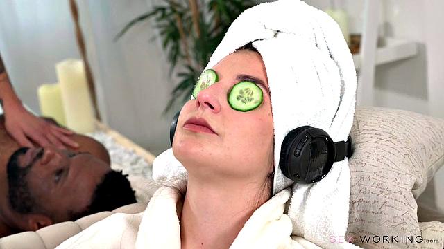 Happy Ending In Front Of Wife