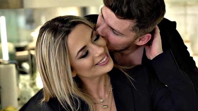 Anal loving bigtitted babe sucks lover's cock before cumshot