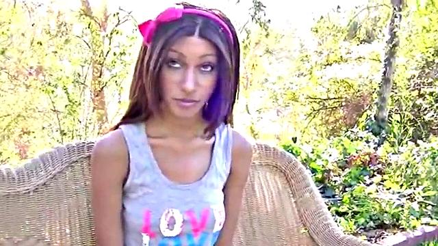 Watch this hot amateur babe pleasure herself in shorts and a pierced piercing