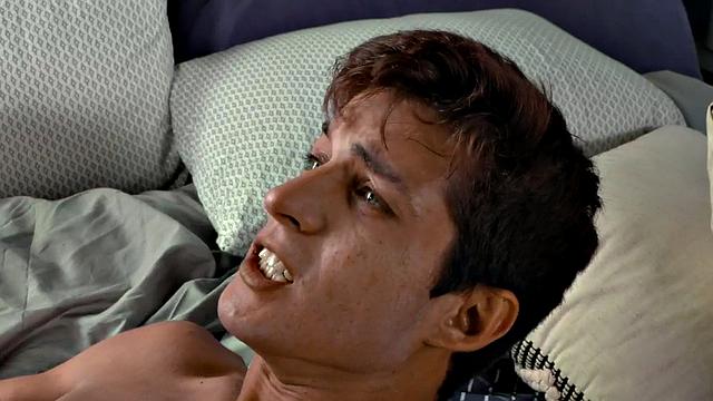 Hairy stud bareback banged by Asian top