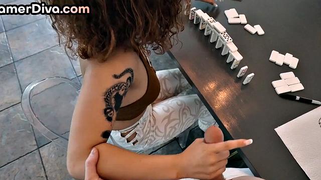 Piercedtitted gamer doggystyled in wet pussy at home POV