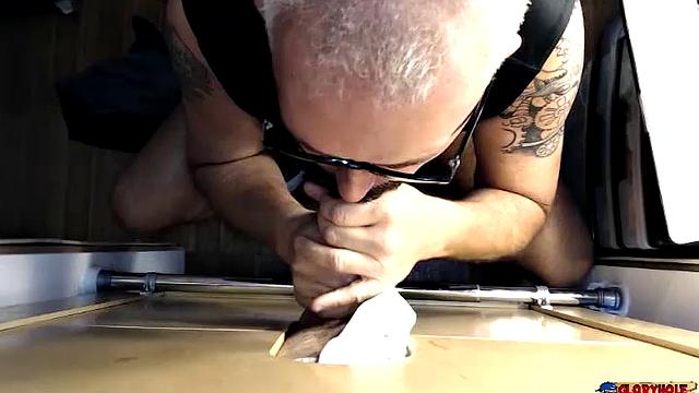 Curious Cock Sucked At Gloryhole