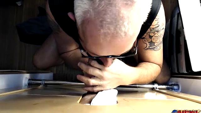 Curious Cock Sucked At Gloryhole