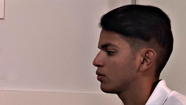 One of the Latino employees has screwed up on the job and daddy Andres needs to give the boy some schooling. With young Allen at his desk, Andres likes what he sees.