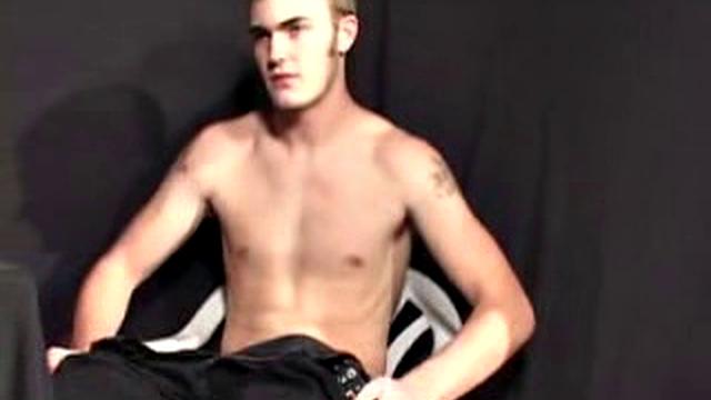 Christian Wilde feels himself up while watching porn, then strips down and starts to fiddle with his dick. Once stiff, he jacks off hard, edging himself a few times, before blowing a cum load onto his chest.