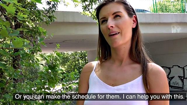 Pulled european agrees to fuck outdoor