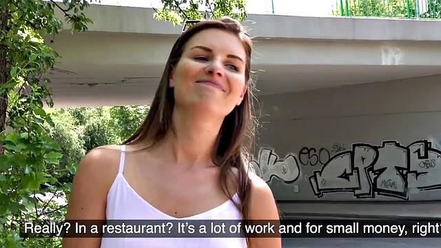 Pulled european agrees to fuck outdoor