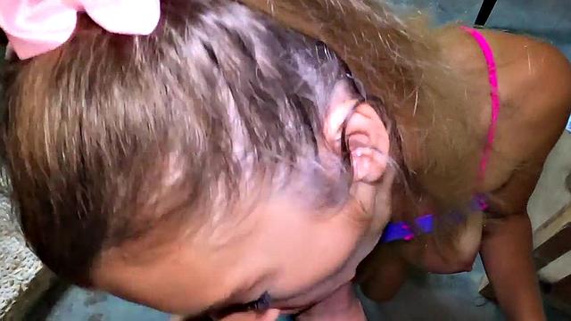 Pigtails stepteen blows taboo shaft during POV fucked