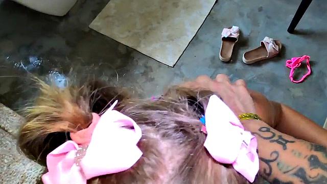 Pigtails stepteen blows taboo shaft during POV fucked