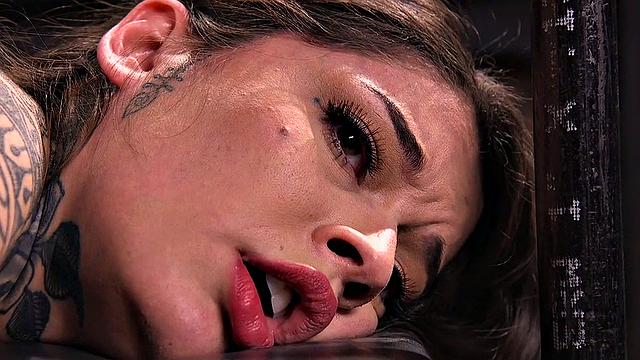 Tattooed BDSM sub brought to orgasm limit in lesson