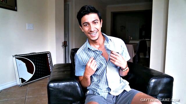 Skinny Latin Amateur Jerks Off