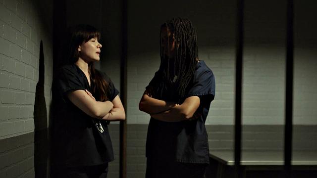 Black lesbian prison guard pussylicked and fingered