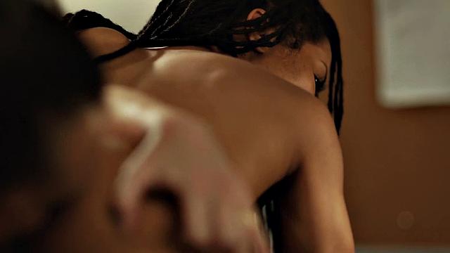 Black lesbian prison guard pussylicked and fingered