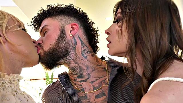 TS sluts in stockings analdrilled by BF in 3some