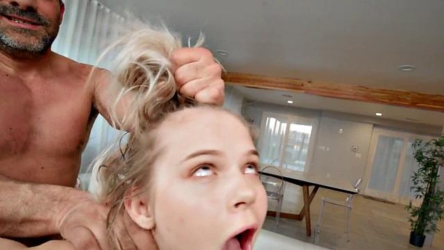 Petite 21yo cutie throats and rides ready to squirt