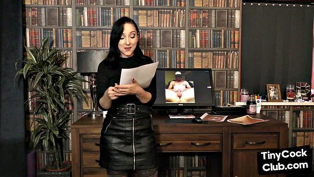 SPH solo babe in leather humiliates small cocks in dirtytalk