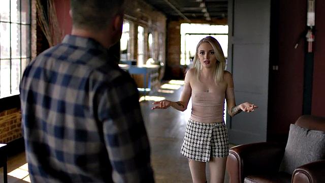 Petite alternative 21yo stepdaughter gets smashed by stepdad