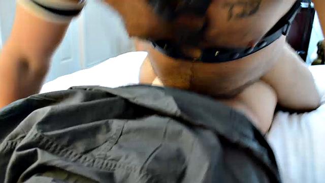 Topher Phoenix and MuscleBull have found a leather studded muscle daddy to play with. MuscleBull and Topher take turns on the Anon Muscle Bear, fucking him hard and treating his hole like a toy to work their cocks.