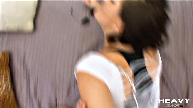 Big-titted stockings babe gets pounded