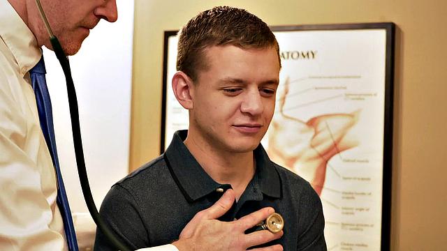 Petite 21yo twink barebacked by doctor in infirmary