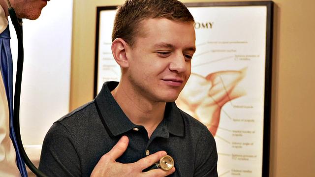 Petite 21yo twink barebacked by doctor in infirmary