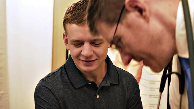 Petite 21yo twink barebacked by doctor in infirmary