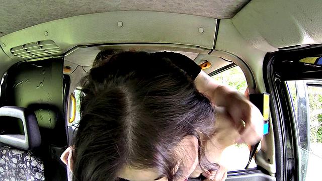 Lucky driver gets off on footjob and ball licking during wild doggy-style ride