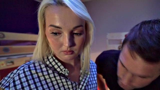 Hotel babe shares strangers cock in 3way