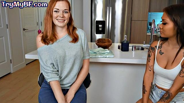 Roundass GF invites BFF to DILF