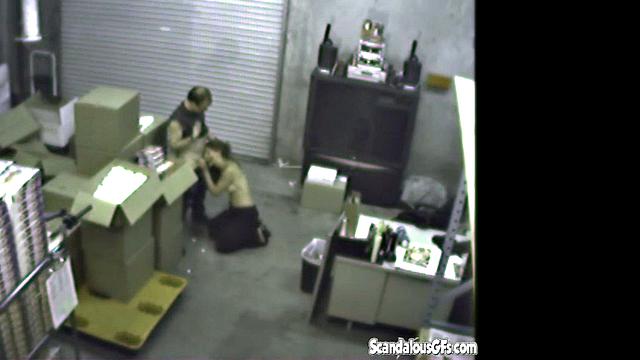 Couple having a Blowjob at the warehouse