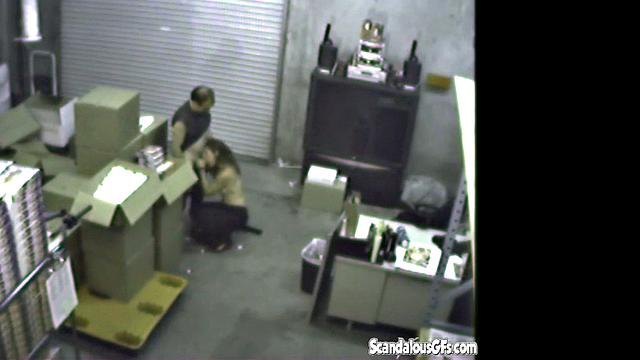 Couple having a Blowjob at the warehouse