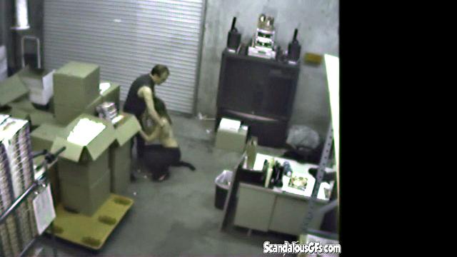 Couple having a Blowjob at the warehouse
