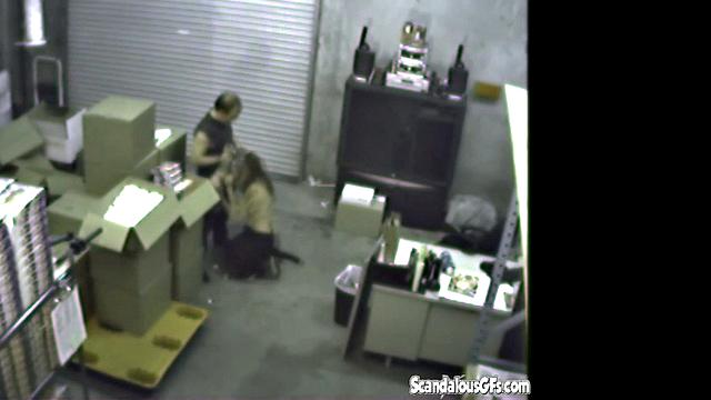 Couple having a Blowjob at the warehouse