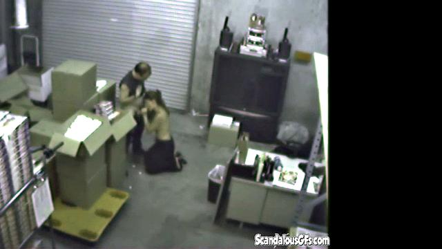 Couple having a Blowjob at the warehouse