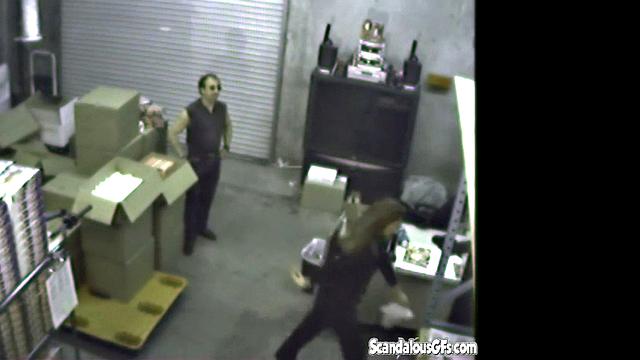 Couple having a Blowjob at the warehouse