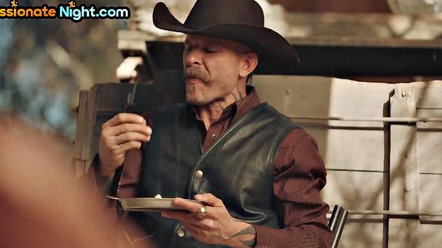 Stable cowboy sex with busty asian