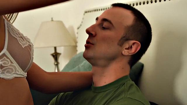 Lingerie babe with perfect body doggystyled by after BJ