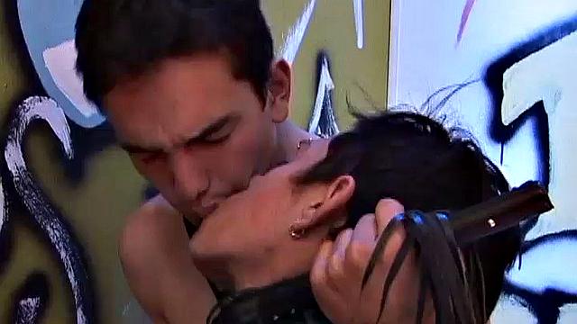 Surrounded by graffiti, this Latin trio gets together for some fun, and Tito is the center of attention. Soon Walter and Deivi have him on his knees sucking their dicks.