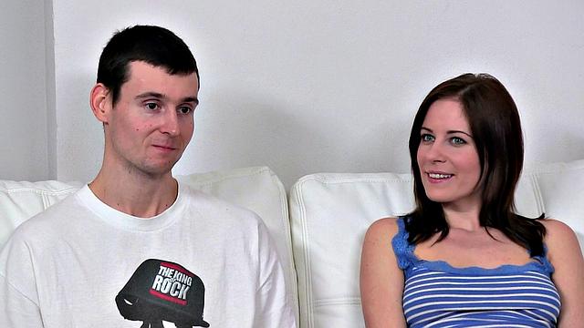 Virgin Can't Get His Dick Hard So Blonde Agent Fucks His Cute Friend