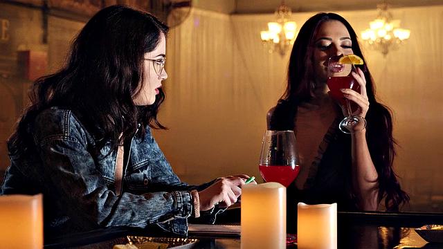 Blonde and brunette lesbians in high heels and glasses enjoy pussy licking, pussy fingering, face sitting and more