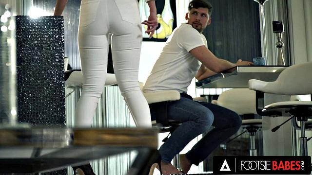 FOOTSIE BABES - Lusty Pedicure Seduction - Kaisa's Perky Tits and Feet Milk a Monster Cock