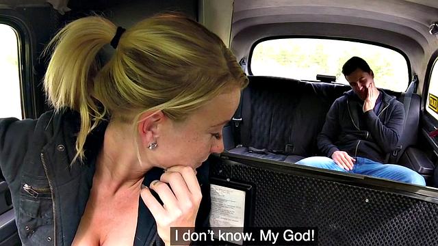 Bigboob euro cabbie sucking passenger after cowgirl