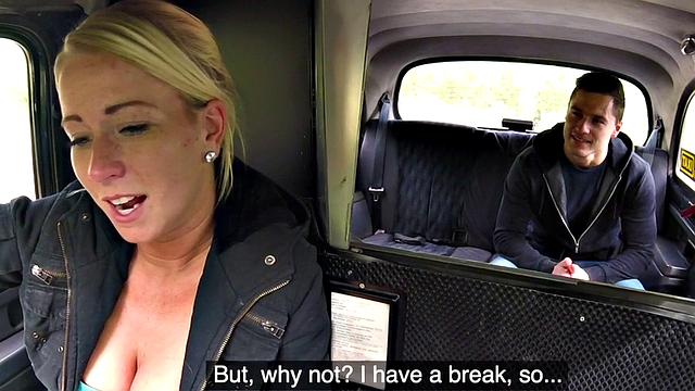 Bigboob euro cabbie sucking passenger after cowgirl