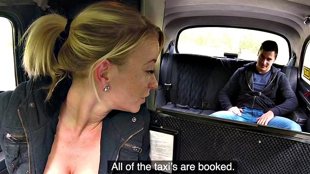 Bigboob euro cabbie sucking passenger after cowgirl